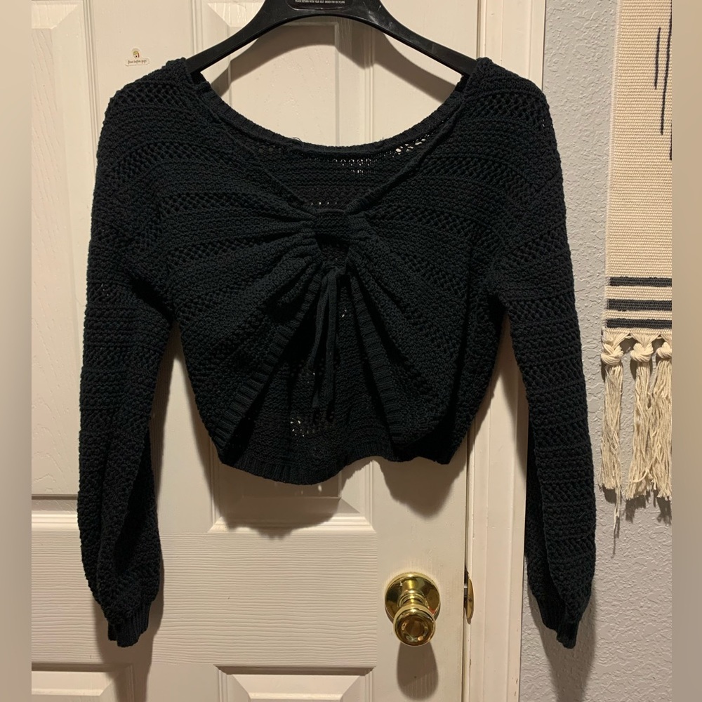 Hollister Open Knit Crochet Cardigan
